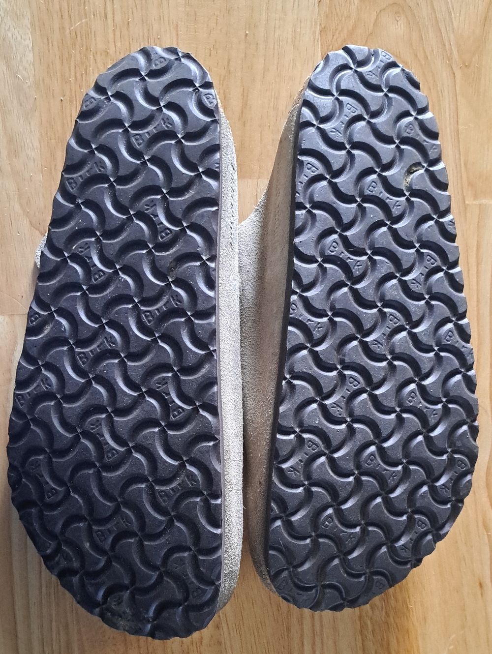Birkenstock Gray Suede Slip-On Clogs with Buckle - Picture 8 of 8